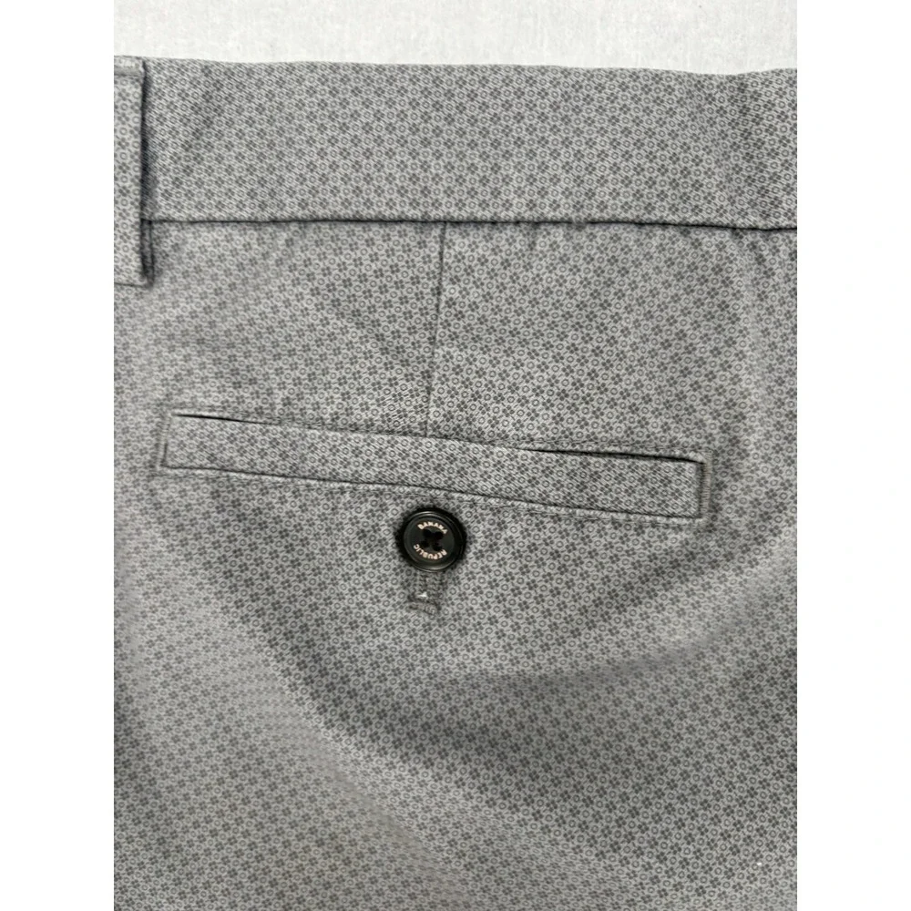 Banana Republic Mason Chino Pants Gray Geometric Stretch Men's 32x31 Slim Casual